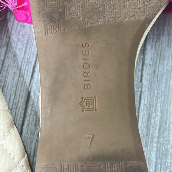 Birdies The Sparrow Pink Orange Fringe Slide Sandals Size 7 - Picture 8 of 8